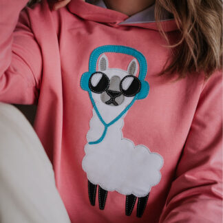 Women's Pink No Drama Llama Hoodie